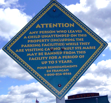 casino parking lot sign