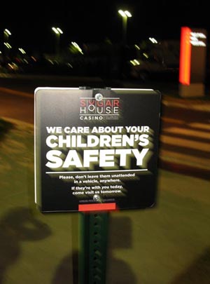 Sugar House casino parking lot sign